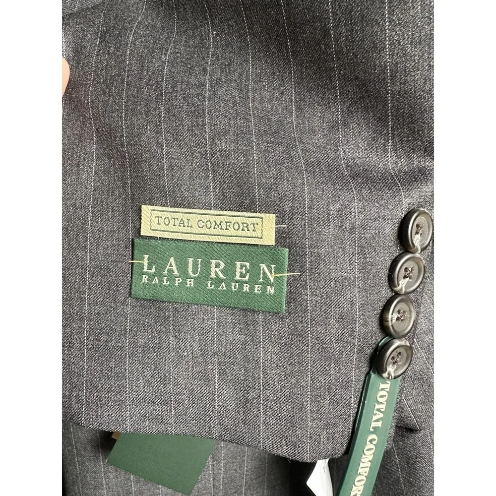 Ralph Lauren Men Total Comfort Suit Separates Jacket Gray Stripe Wool 42Reg $325